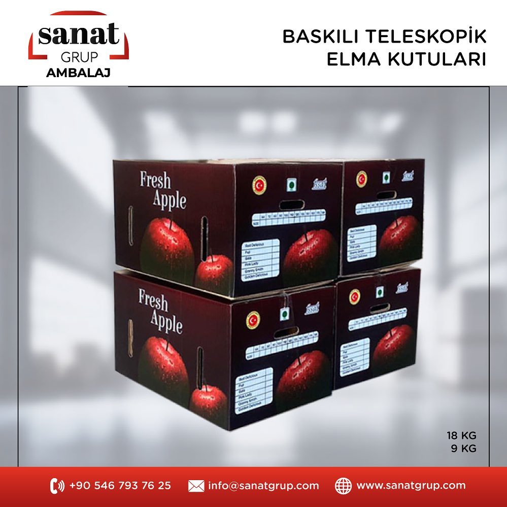Yaş meyve sebze kutularında yeni çözüm ortağınız.Profesyonel Çözüm Ortağınız
SANAT GRUP AMBALAJ#baskılıbaskısızetiket #teleskopikkutu #meyveviyolü #elma #karaman #soğukhavadeposu #ambalaj #yaşmeyve #yaşmeyvesebze